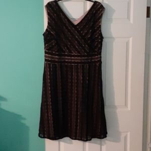 Black and beige dress.